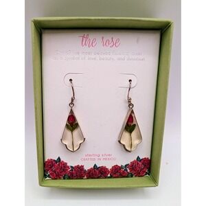 Sterling Silver Rose In Resin Seed and Sage